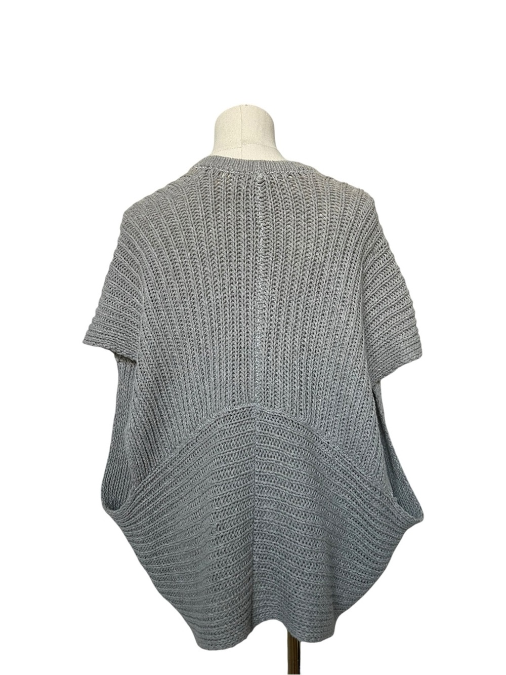 Inhabit Grey Cotton Cashmere Batwing Poncho Sweater XS/S Lagenlook - Picture 4 of 6